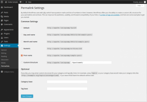 settings permalinks